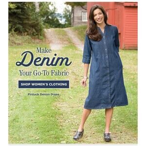 Vermont Country Store Vintage Denim Dress Size 2X Cabin Cottage Core Y2K